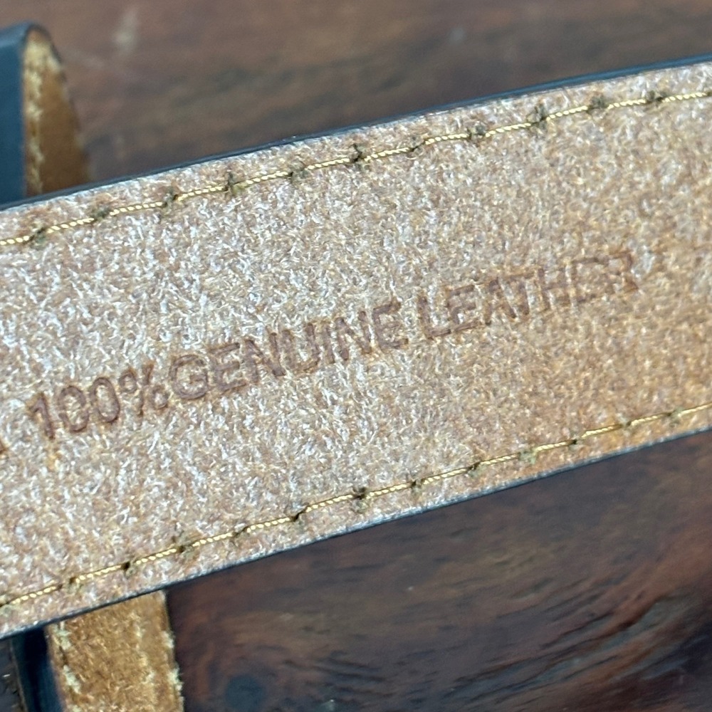Madewell Leopard Print Calf Hair Belt Genuine Leather Brass Buckle Small A1313 - Picture 3 of 5
